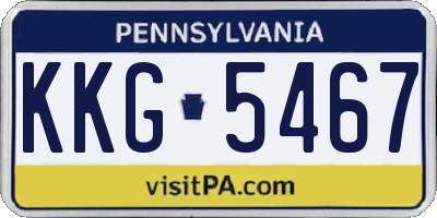 PA license plate KKG5467