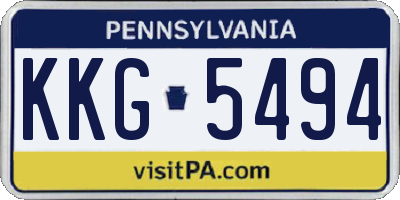 PA license plate KKG5494