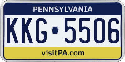 PA license plate KKG5506