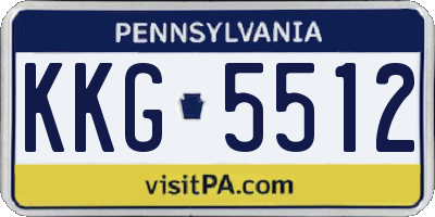 PA license plate KKG5512