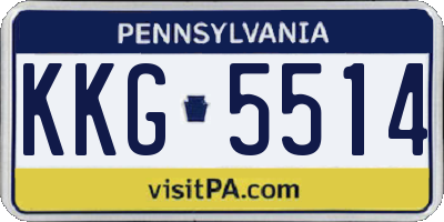 PA license plate KKG5514