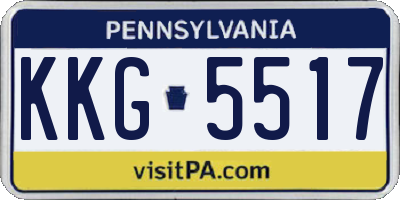 PA license plate KKG5517