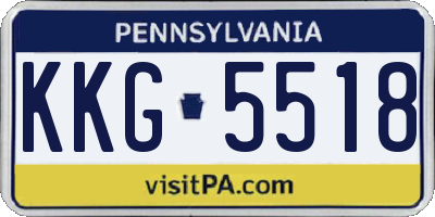 PA license plate KKG5518