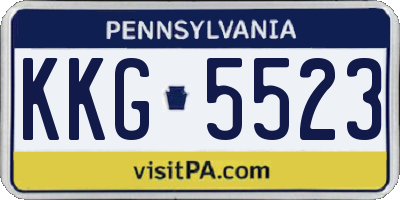PA license plate KKG5523