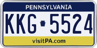 PA license plate KKG5524