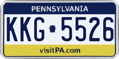 PA license plate KKG5526