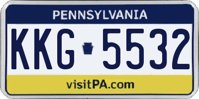 PA license plate KKG5532