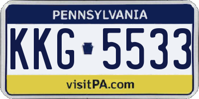 PA license plate KKG5533