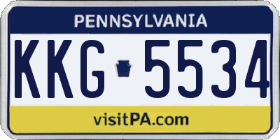 PA license plate KKG5534