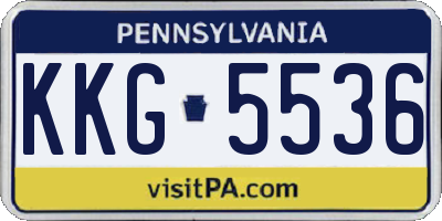 PA license plate KKG5536