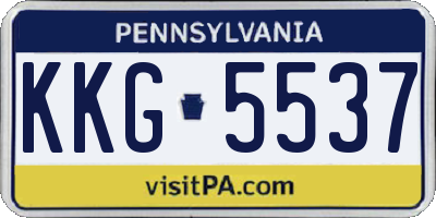 PA license plate KKG5537