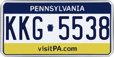 PA license plate KKG5538