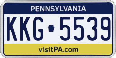 PA license plate KKG5539