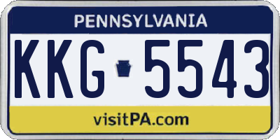 PA license plate KKG5543