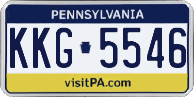 PA license plate KKG5546
