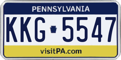 PA license plate KKG5547