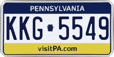 PA license plate KKG5549