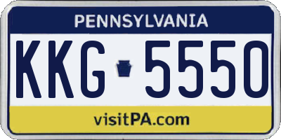 PA license plate KKG5550