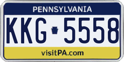 PA license plate KKG5558