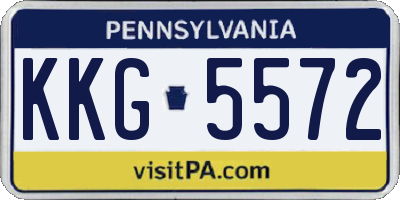 PA license plate KKG5572