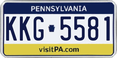 PA license plate KKG5581