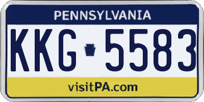 PA license plate KKG5583