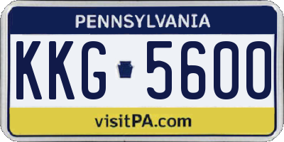 PA license plate KKG5600
