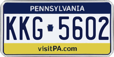 PA license plate KKG5602
