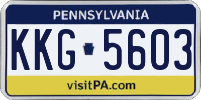 PA license plate KKG5603