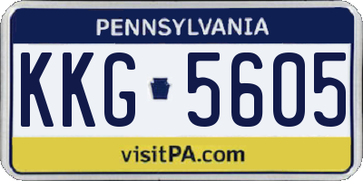 PA license plate KKG5605