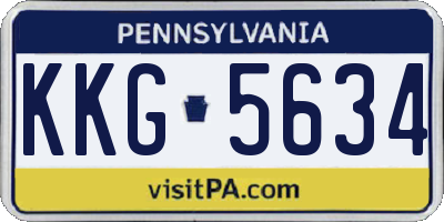 PA license plate KKG5634