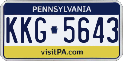 PA license plate KKG5643
