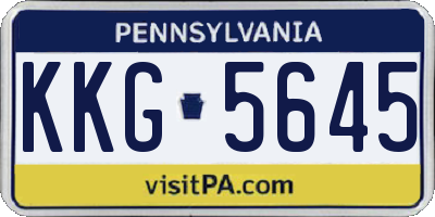 PA license plate KKG5645