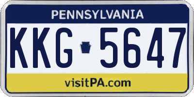 PA license plate KKG5647
