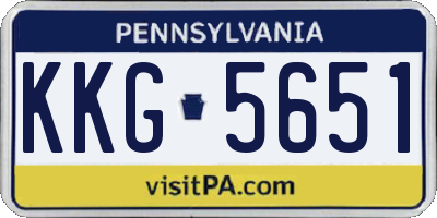 PA license plate KKG5651