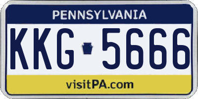 PA license plate KKG5666