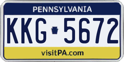 PA license plate KKG5672