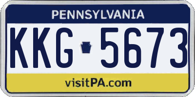 PA license plate KKG5673