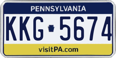 PA license plate KKG5674