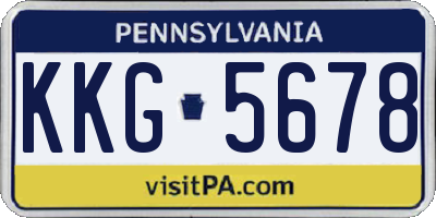 PA license plate KKG5678