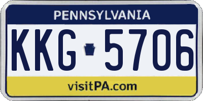 PA license plate KKG5706