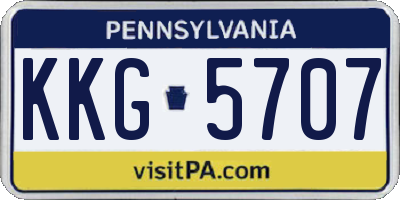 PA license plate KKG5707