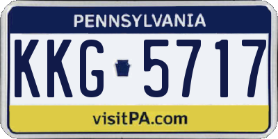 PA license plate KKG5717