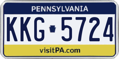 PA license plate KKG5724