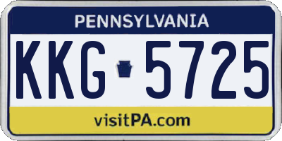 PA license plate KKG5725
