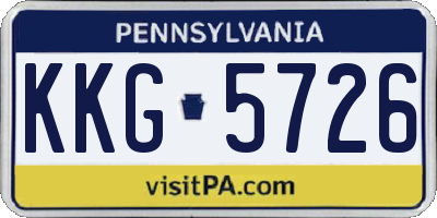 PA license plate KKG5726