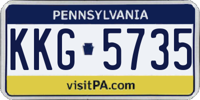 PA license plate KKG5735