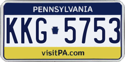 PA license plate KKG5753