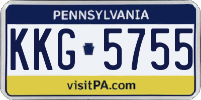 PA license plate KKG5755