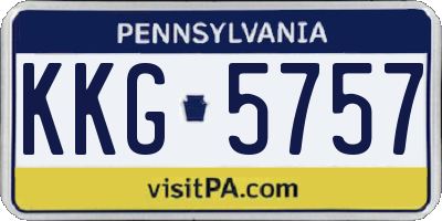 PA license plate KKG5757